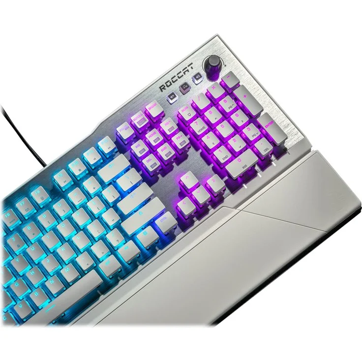 Roccat Vulcan 122 - Mechanische Gaming Tastatur, AIMO LED Einzeltastenbeleuchtung, Titan Switches, Aluminiumoberfläche, Multimedia-Tasten, Handballenauflage, Tactile Switch, weiß (Englisch QWERTY) – Bild 8