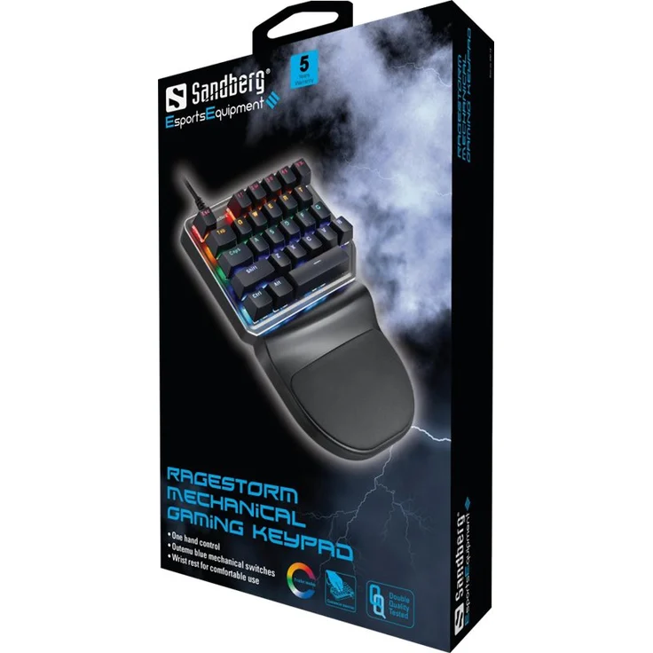 Sandberg RageStorm - Tastenfeld - hintergrundbeleuchtet - USB - Outemu Blue (640-18) – Bild 3