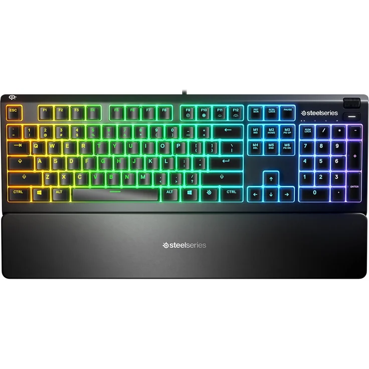SteelSeries Apex 3 - Gaming Tastatur - 10-Zonen RGB-Beleuchtung - Premium magnetische Handballenauflage - Deutsches (QWERTZ) Layout – Bild 2