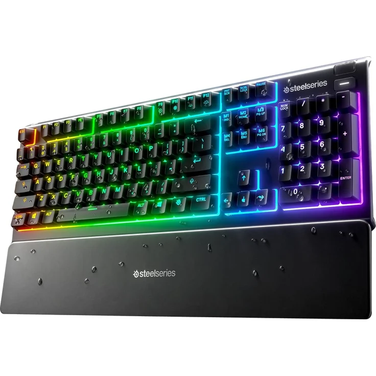 SteelSeries Apex 3 - Gaming Tastatur - 10-Zonen RGB-Beleuchtung - Premium magnetische Handballenauflage - Deutsches (QWERTZ) Layout – Bild 5