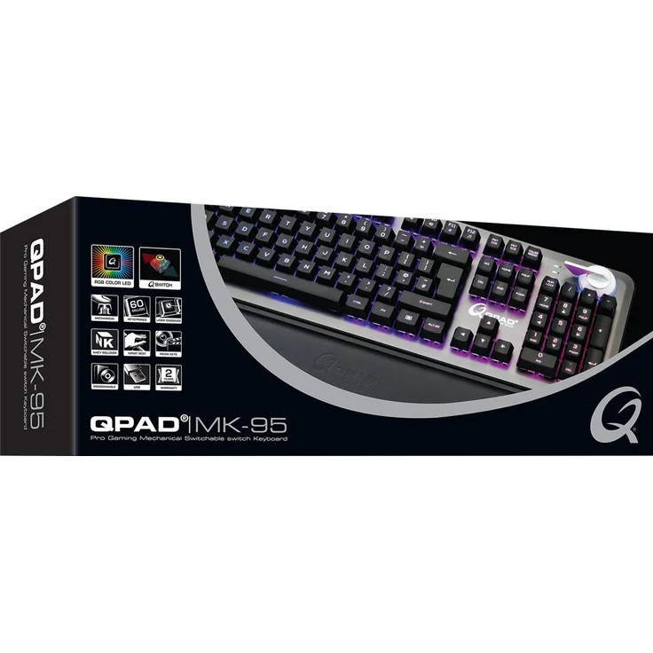 QPAD MK-95 - Tastatur - mit Lautstärkerad - backlit - USB - Deutsch QWERTZ (4715109798364) – Bild 7