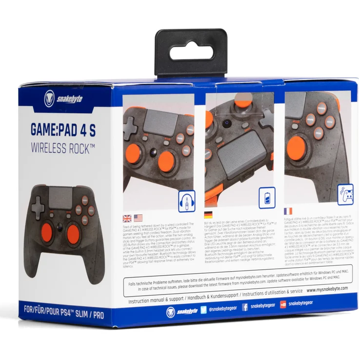 Snakebyte Game:Pad 4 S Wireless Rock Grau, Orange (SB914522) (PS4) – Bild 9