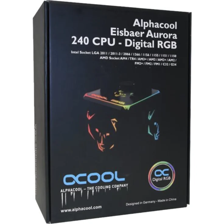 Alphacool Eisbaer Aurora 240 - Prozessor-Flüssigkeitskühlsystem - (für: LGA775, LGA1156, AM2, AM2+, AM3, LGA1155, AM3+, LGA2011, FM1, FM2, LGA1150, FM2+, LGA2011-3, LGA1151, AM4, LGA2066, TR4, sTR4) - Kupfer - 120 mm (11728) – Bild 7