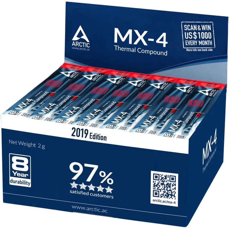 ARCTIC MX-4 (aktuelle Edition) - Qualitäts-Wärmeleitpaste für alle CPU-Kühler, extrem hohe Wärmeleitfähigkeit, niedriger thermischer Widerstand, sichere Anwendung, lange Haltbarkeit - 2 Gramm - Preisvergleich – Bild 3
