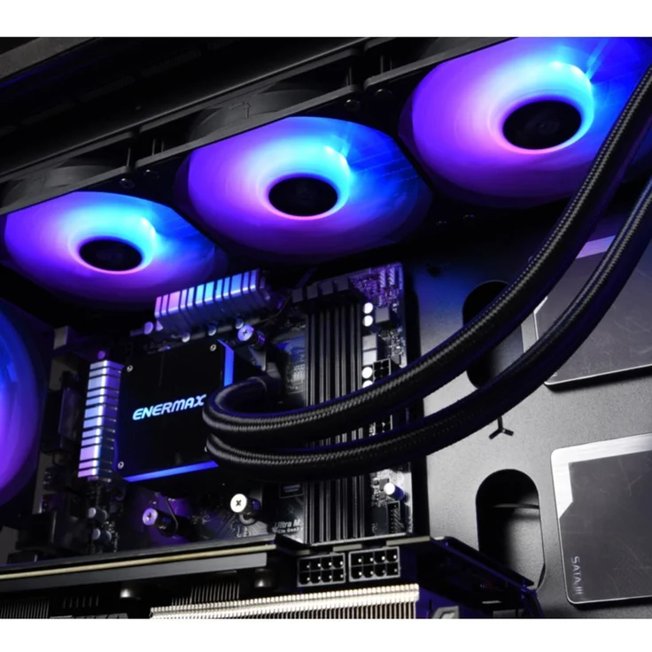Enermax Liqmax III ELC-LMT360-ARGB - Prozessor-Flüssigkeitskühlsystem - (für: LGA1156, AM2, AM2+, LGA1366, AM3, LGA1155, AM3+, LGA2011, FM1, FM2, LGA1150, FM2+, LGA2011-3, LGA1151, AM4, LGA2066) - Kupfer - 120 mm – Bild 6