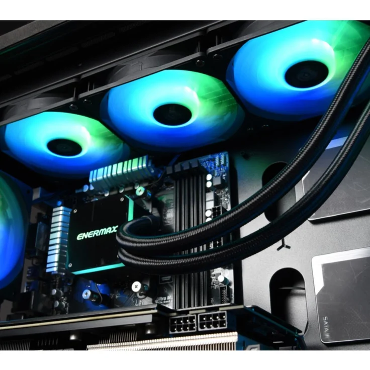 Enermax Liqmax III ELC-LMT360-ARGB - Prozessor-Flüssigkeitskühlsystem - (für: LGA1156, AM2, AM2+, LGA1366, AM3, LGA1155, AM3+, LGA2011, FM1, FM2, LGA1150, FM2+, LGA2011-3, LGA1151, AM4, LGA2066) - Kupfer - 120 mm – Bild 5