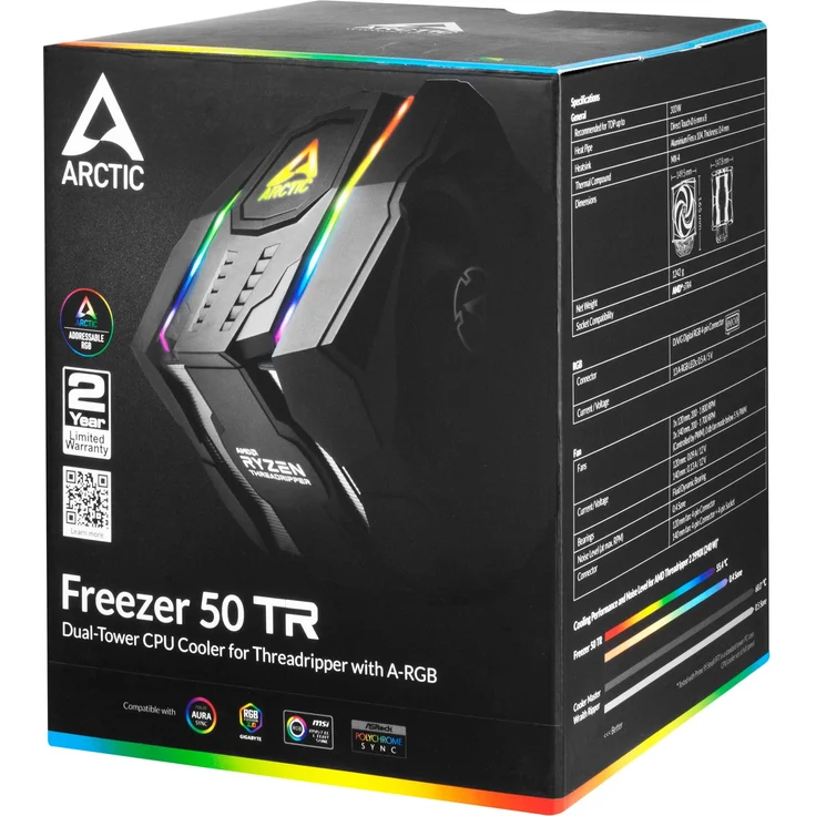 ARCTIC Freezer 50 TR - A-RGB - Prozessor-Luftkühler - (für: TR4, SP3, sTR4, sTRX4) - Aluminium - 120 mm/140 mm (ACFRE00070A) – Bild 8