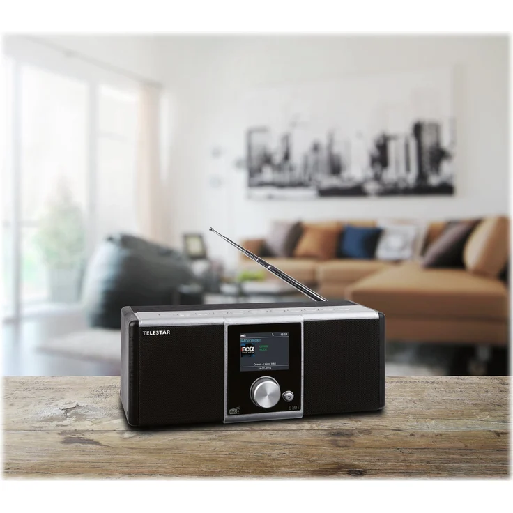 TELESTAR S 20i Internetradio-DAB+ (Stereo, DAB+-DAB-UKW, Farbdisplay, Direktwahltasten, Wecker, Favoritenspeicher) Silber-schwarz - Preisvergleich – Bild 2