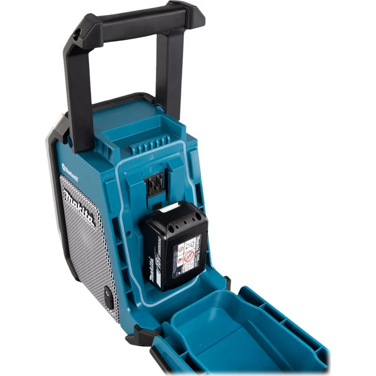 Makita DMR114 12 bis 18 V Li-Ion Baustellenradio mit Bluetooth, LCD-Display, Wecker, geeignet für Outdoor, spritzwassergeschützt, blau – Bild 15