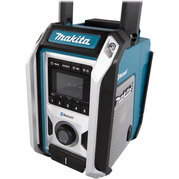 Makita DMR114 12 bis 18 V Li-Ion Baustellenradio mit Bluetooth, LCD-Display, Wecker, geeignet für Outdoor, spritzwassergeschützt, blau – Bild 13