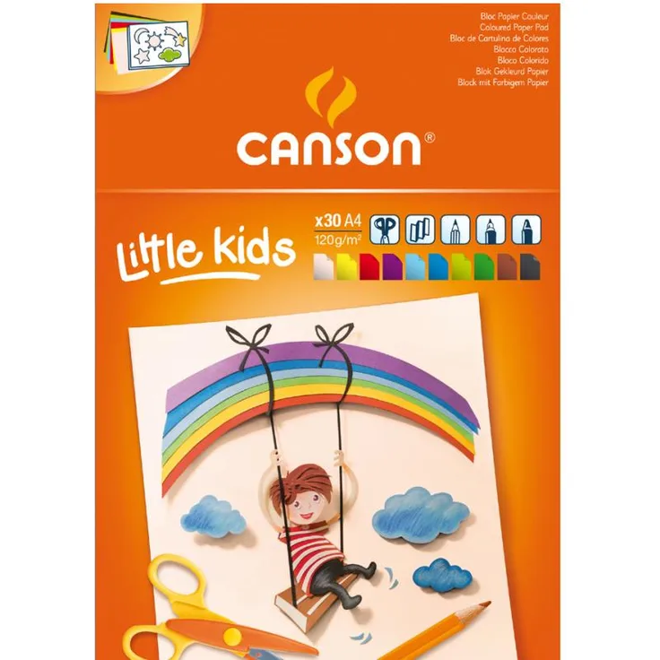 Canson 400015600 Hobby, farbiges Papier, A4, sortiert