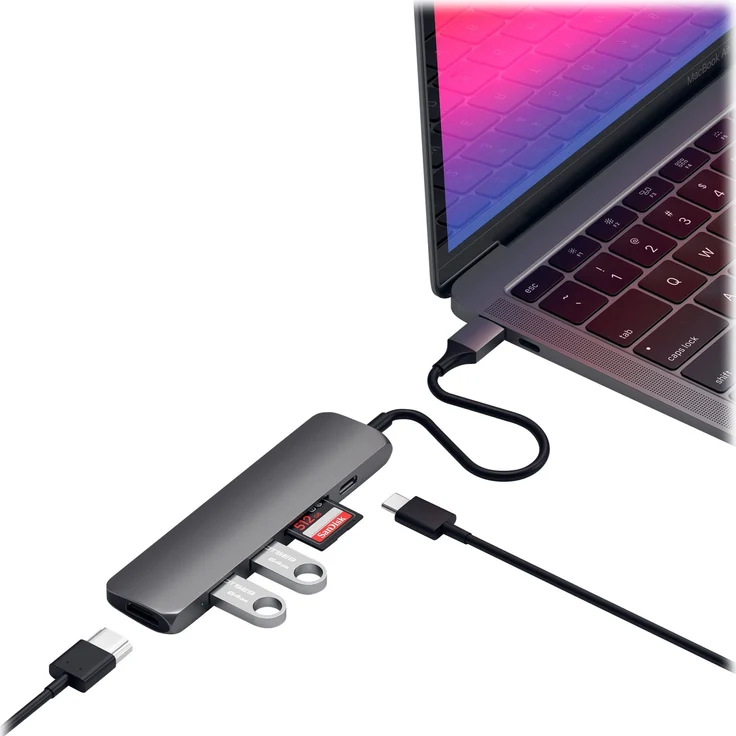 Satechi Type-C USB Passthrough HDMI Hub V2 Space Grau – Bild 2