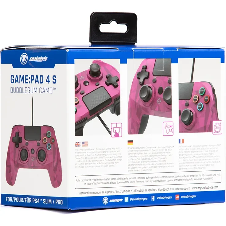 Snakebyte Game:Pad 4 S Bubblegum Camo Pink, Schwarz (SB913471) (PS4) – Bild 9