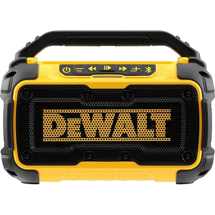Dewalt Bluetooth Akku-Lautsprecher DCR011 (Stereo, extrem robust, mit Überrollbügel, AUX-Eingang 3,5 mm, alle XR Li-Ion Schiebe-Akkus von Dewalt einsetzbar, ohne Akku und Ladegerät) – Bild 2