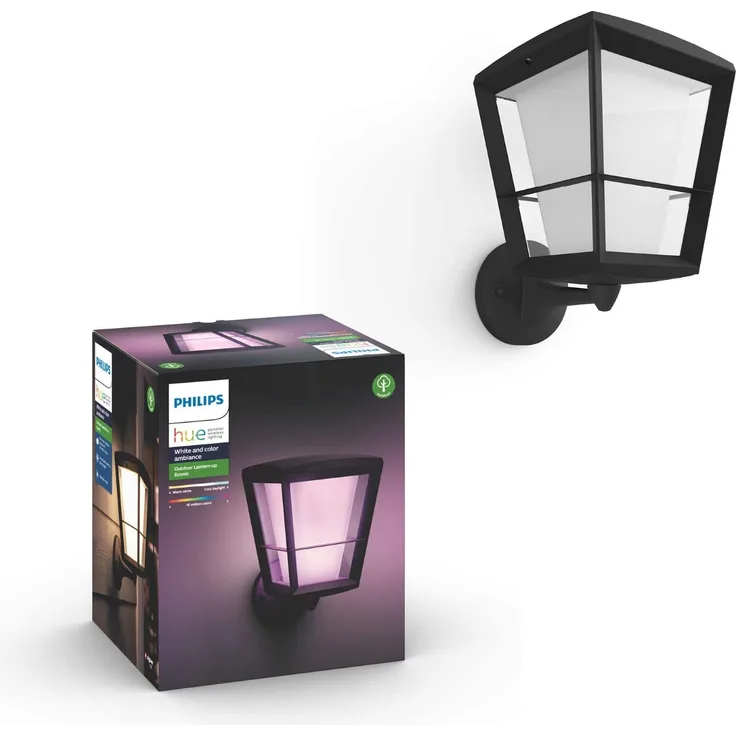Philips Hue White and Color Ambiance LED Wandleuchte Econic, für den Außenbereich, dimmbar, 16 Mio.Farben, steuerbar via App, kompatibel mit Amazon Alexa