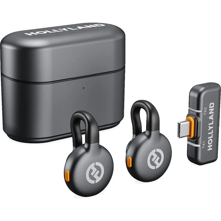 Hollyland Mikrofon Lark M2S mit USB-C Plug, ultrakompaktes drahtloses Mikrofon in Schwarz