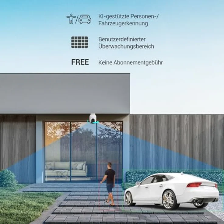 EZVIZ C8c 3K Pan&Tilt WLAN Kamera, Outdoor Überwachungskamera mit Personen-/Fahrzeugerkennung, 5MP, Zwei-Wege-Audio, Automatische Verfolgung, Farbnachtsicht, wetterfest, H.265-Videotechnologie – Bild 2