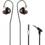 Intezze ALPHA In-Ear Kopfhörer mit dynamischen Wandlern und silberplattiertem abnehmbaren Kabel, schwarz