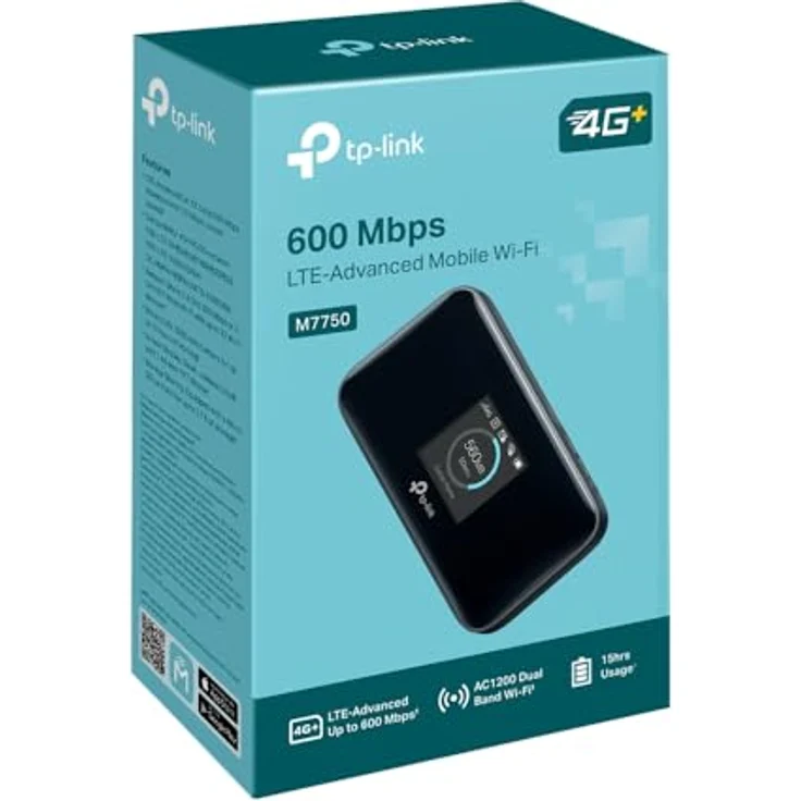 TP-LINK M7750 mobiler WLAN Router, tragbar, Schwarz, TFT-Display 1,44", Unterstützung für Wi-Fi 4 und Wi-Fi 5 – Bild 7