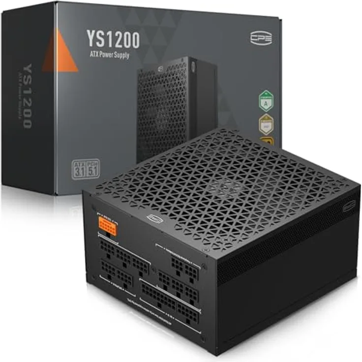 PCCOOLER CPS YS1200 Netzteil, 1200W 80 Plus Gold, vollständig modular, PCIe 5.1 & ATX 3.1, 135mm FDB-Lüfter, voll japanische Elektrolytkondensatoren