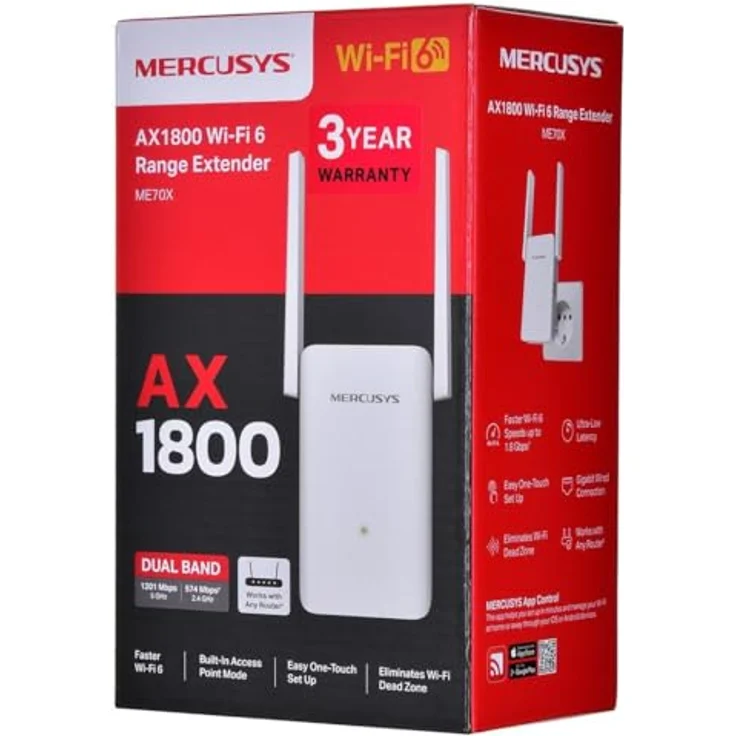 Mercusys ME70X AX1800, Dualband Access Point mit 1201 Mbit/s, WPS-Taste, App-Verwaltung, schwarz – Bild 8