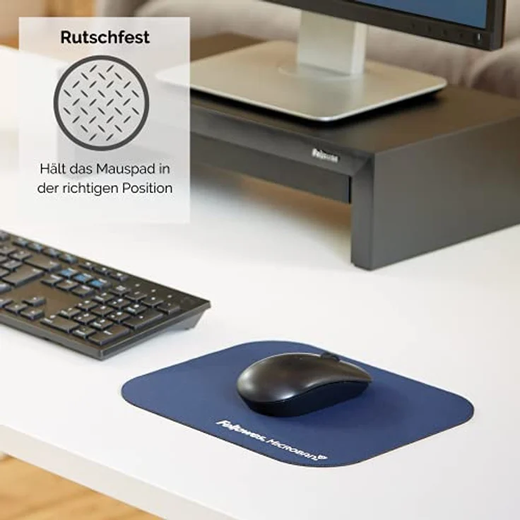 Fellowes Microban antibakteriell rechteckig Mauspad blau – Bild 5
