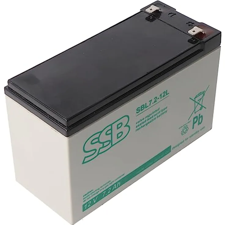 SSB SBL7.2-12L, AGM Bleiakku 12V 7,2Ah, ideal für USV-Anlagen und Notbeleuchtung, 151mm x 65mm x 99mm