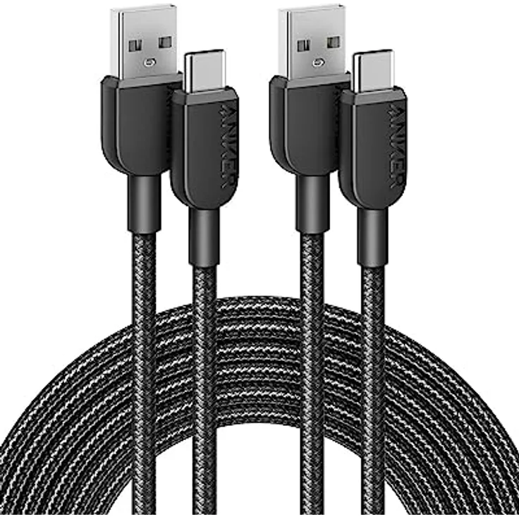Anker USB C Kabel 2er Set, [3m] Nylon Geflochtenes Schnellladekabel, USB auf USB C für Samsung Galaxy S24/S23/S22 Ultra, iPhone 16/15/14 Pro Max, iPad und MacBook