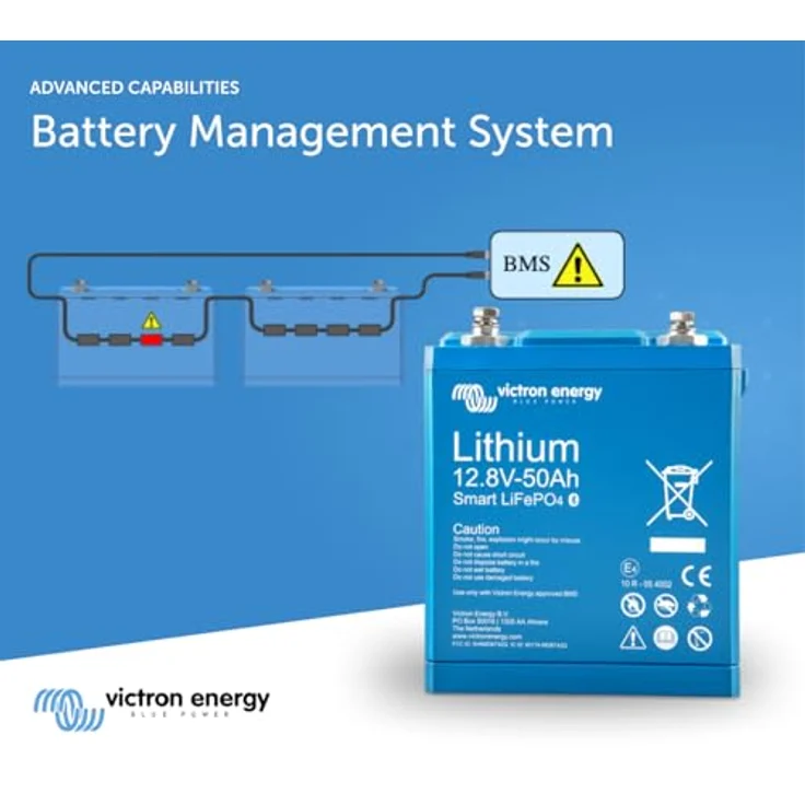 Victron Energy 12,8V 50Ah Smart LiFePO4 Lithium Batterie, effizient und platzsparend, ideal für Wohnmobile und Camper – Bild 4