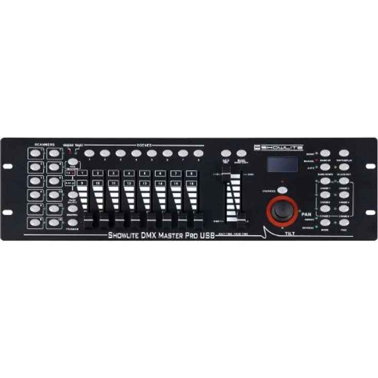 Showlite Master Pro 192 Kanal DMX Controller (zur professionellen Lichtsteuerung, USB Anschluss zur Datenspeicherung, max. 240 Szenespeicher, Midi-Input: 5-pol Standard Interface) – Bild 2