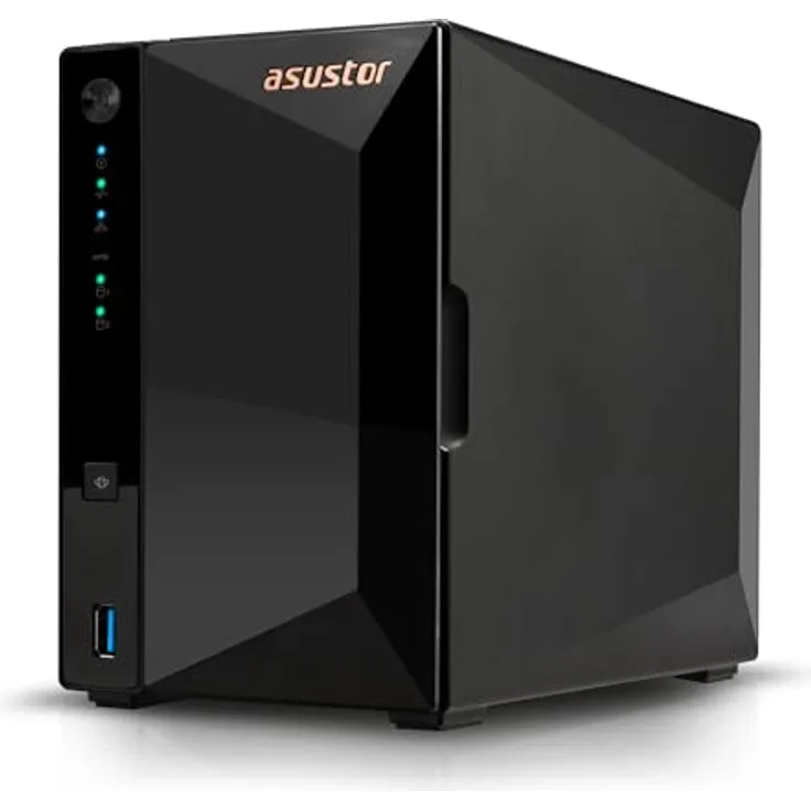 Asustor Drivestor 2 Pro Gen2 AS3302T v2, 2 Bay NAS Gehäuse Netzwerkspeicher, 1.7GHz Quad-Core, 2.5GbE Port, 2GB RAM DDR4, Network Attached Storage für Cloud Speicher (Diskless)