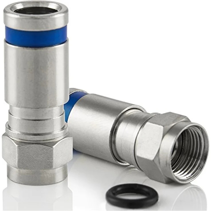 Poppstar 50x SAT Quick Mount Stecker, Kompressionsstecker für Koax Kabel (RG59 RG6U Koaxialkabel (bis 7,8mm), Witterungsbeständig – Bild 2