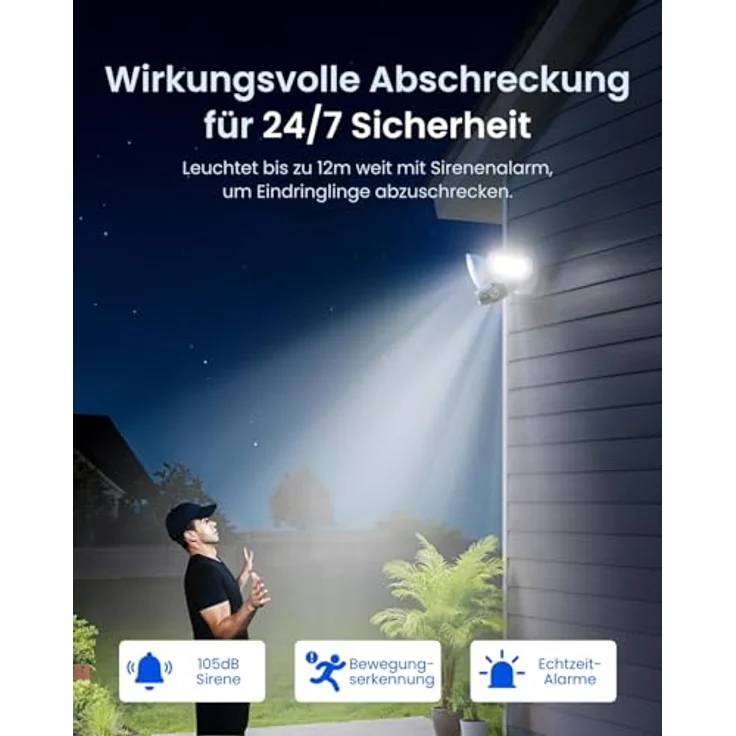 Reolink Elite Floodlight WiFi, 4K Wi-Fi 6 Überwachungskamera mit 3000 Lumen Flutlicht, dimmbar (3000K-6000K), 180° Panorama-Ansicht, KI-Erkennung, wetterfest IP66 – Bild 5
