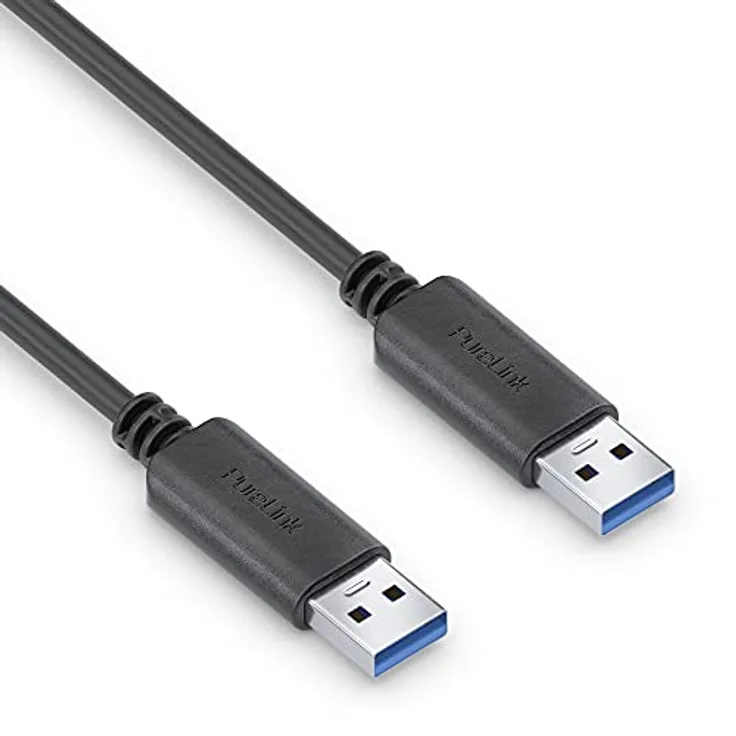 PureLink USB-A auf USB-A Kabel, USB 3.1 Gen 1 mit 5 GB/s Datenübertragung, schwarz, 2,00m