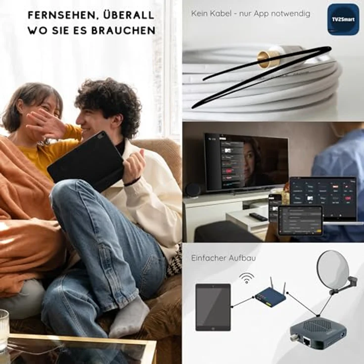 SCHWAIGER SAT Receiver HD DVB-S2, Kabelloser TV-Receiver für WLAN-Streaming, vorprogrammiert für Astra mit 5000 Senderplätzen – Bild 2