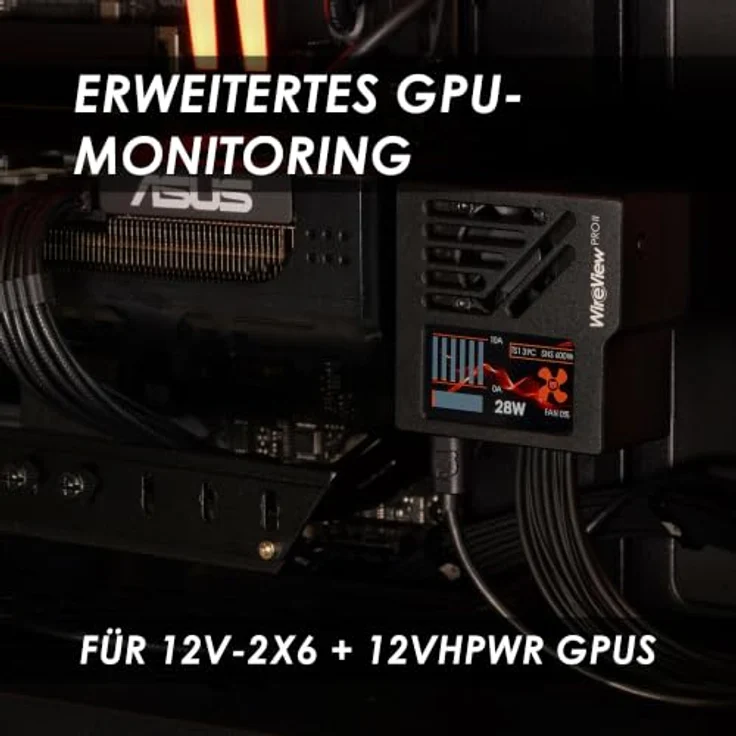 Thermal Grizzly WireView Pro II GPU Wired, CPU Kühler mit Temperatursensoren und USB-C Anschluss, schwarz – Bild 2