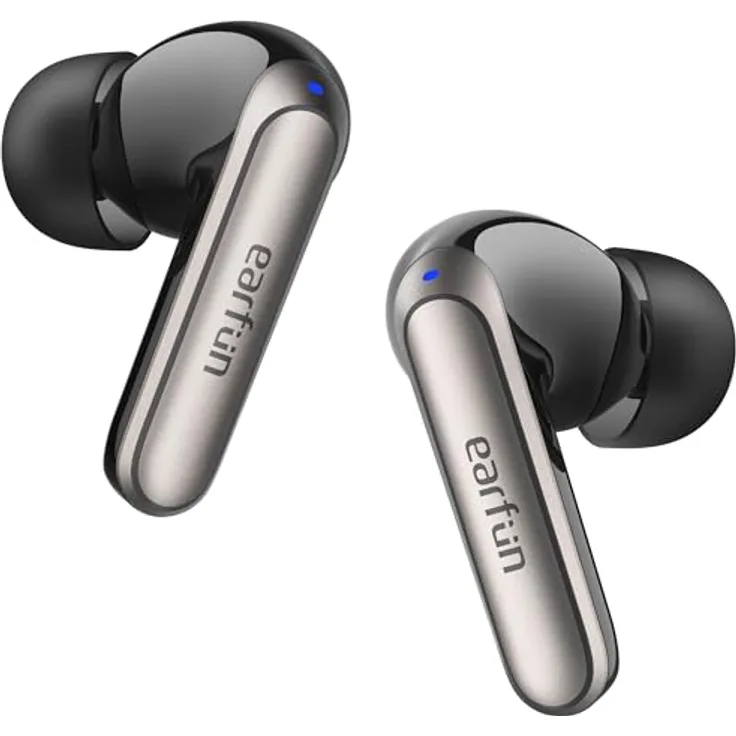 EarFun Air 2 NC Bluetooth Kopfhörer In Ear, Adaptives Hybride Aktives Noise Cancelling Kopfhörer, Hi-Res Audio, LDAC, 3D-Theatermodus, 6 Mikrofone KI Anrufe, 40 Std. Akku, Multipoint, Kabelloses Laden