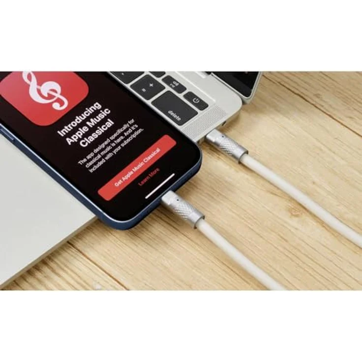 Renkforce USB-C Kabel 0.50 m, USB 2.0 mit hochwertigem, biegsamem Mantel, Weiß – Bild 3
