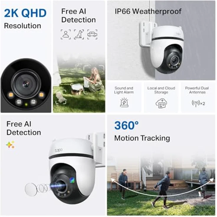TAPO Tapo C52A 360° Überwachungskamera mit 2K Auflösung, KI-Funktionen und Starlight-Nachtsicht – Bild 4