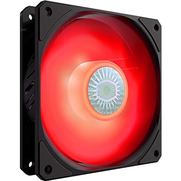 Cooler Master SickleFlow 120 V2 - Roter LED Gehäuselüfter, Cooler Fan mit durchscheinenden Luftstromschaufeln, 62 CFM, 2,5 mmH2O, 8 bis 27 dBA
