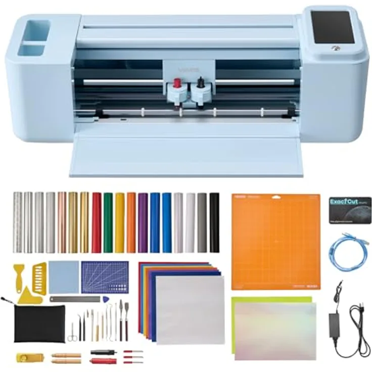 VEVOR Vinylschneidemaschine 30 cm, Schneideplotter mit Touchscreen, inkl. Material- und Werkzeugsatz, kompatibel mit Mac/Windows/Android/iOS für Bastelarbeiten und Karten