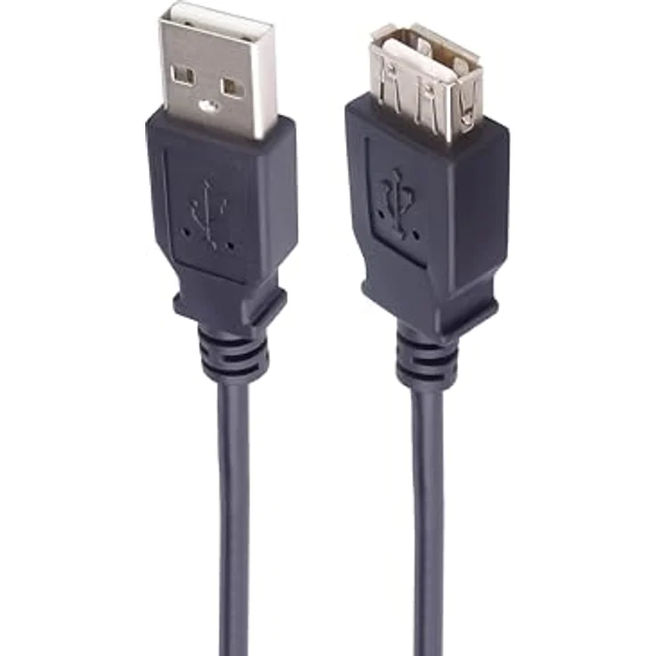 PremiumCord USB 2.0 Verlängerungskabel 2m, Datenkabel HighSpeed bis zu 480Mbit/s, Ladekabel, USB 2.0 Typ A Buchse auf Stecker, 2x geschirmt, Farbe schwarz, Länge 2m – Bild 3