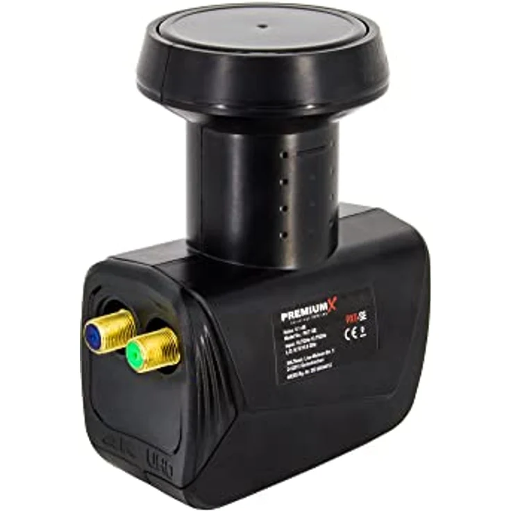 PremiumX Twin SAT LNB Kopf für 2 Teilnehmer inkl. Wetterschutz 0,1 Digital Sky FullHD 3D TV UltraHD UHD 4K 8K Schwarz – Bild 4
