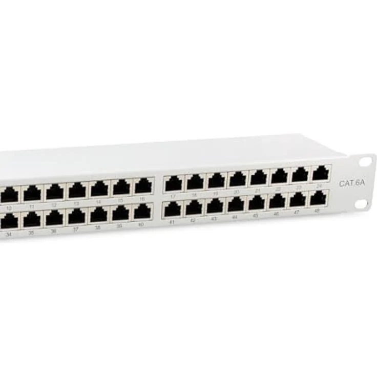 Equip 326526 48-Port Cat.6A geschirmtes Patchpanel, 19" 1HE, bis zu 500 MHz, lichtgrau – Bild 3