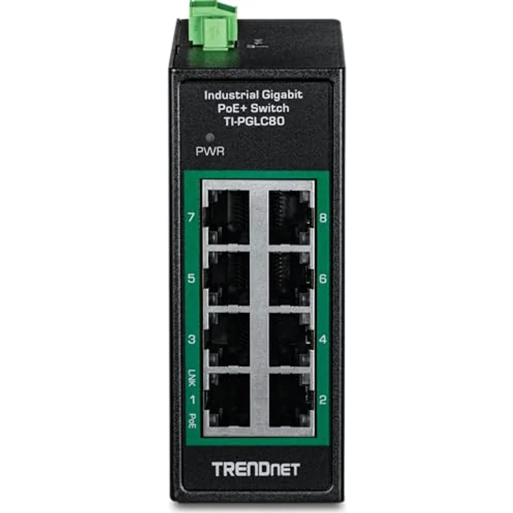 TRENDnet 8-Port Industrial Gigabit PoE+ DIN-Rail Mini Switch, TI-PGLC80 – Bild 5
