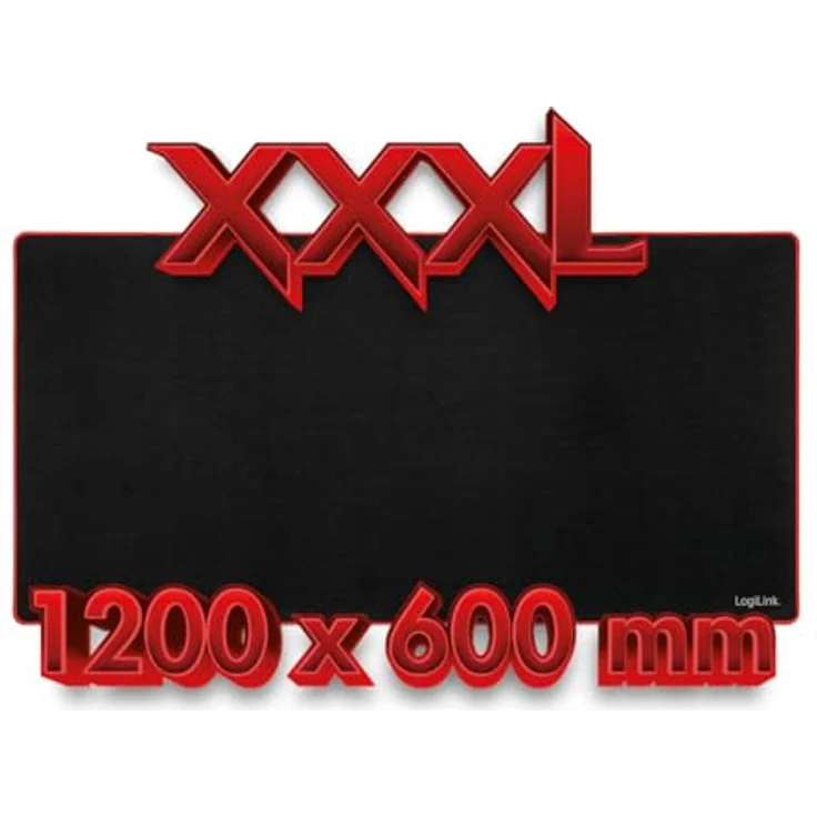 LogiLink ID0216 XXXL Gaming Mauspad, 120 x 60 x 0,3 cm, ultraglatter Stoff, für optische und Laser-Mäuse, rutschfeste Unterseite, schwarz – Bild 2
