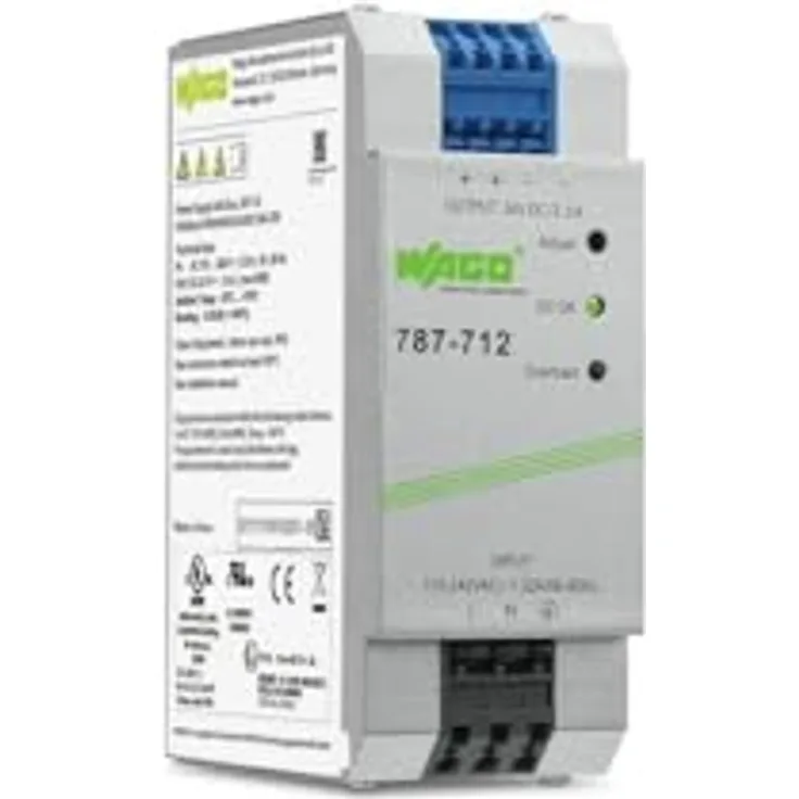 WAGO 787-712 Gleichstromversorgung 22-28V 60W, AC/DC 85-264V, stabilisierte Ausgangsspannung, Tragschienenmontage