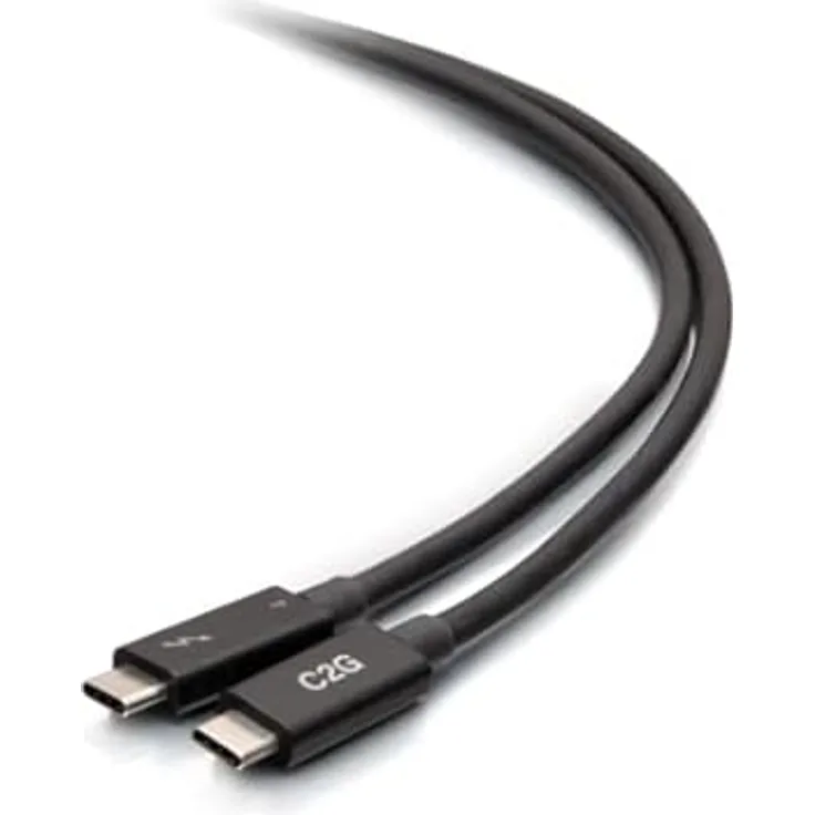 C2G Thunderbolt™ 4 USB-C-Aktivkabel, 40 Gbit/s Übertragungsgeschwindigkeiten, 100 Watt Power Delivery und 4K-Video (0,5 m, Schwarz)