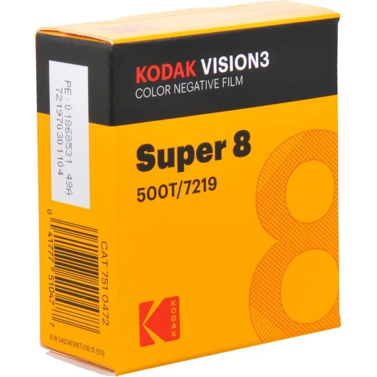 Kodak Vision3 Super8 500T/7219, Farbnegativfilm mit ISO 320 und 15 m Kassette