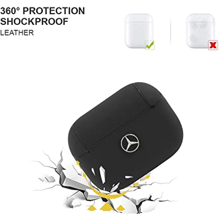 CG MOBILE Mercedes MEAPCSLBK Electronic Line Hülle für AirPods Pro Cover Schwarz, Kompatibel mit Mercedes, Exzellenter Schutz – Bild 3